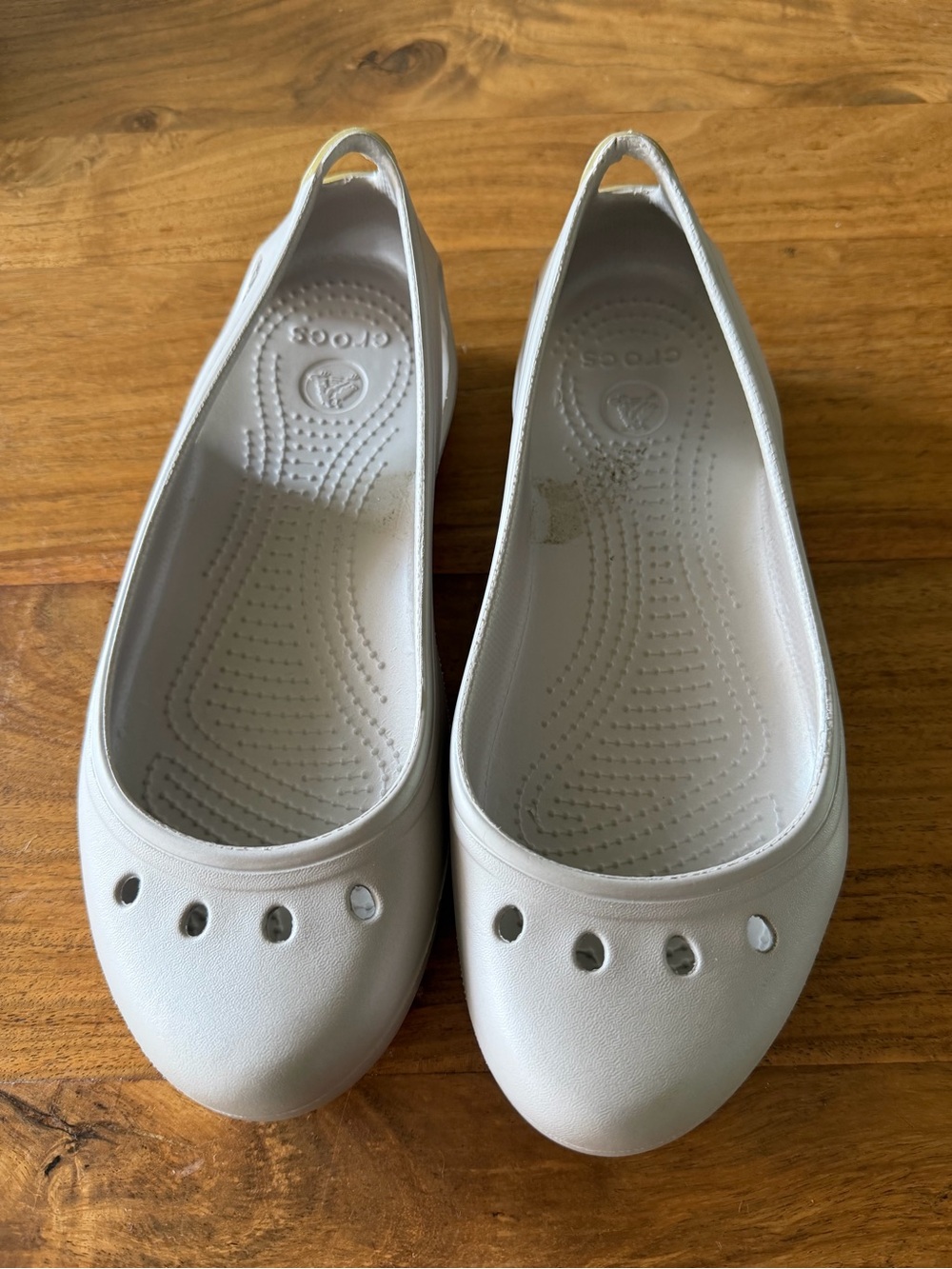 CROCS Women's Grey Kadee Ballet Flats with Perforated Toe